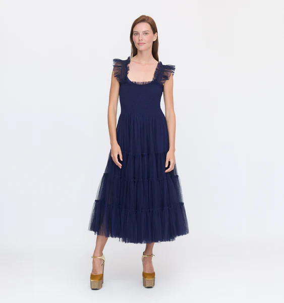 The Tulle Ellie Nap Dress  - Navy Tulle | Hill House Home US