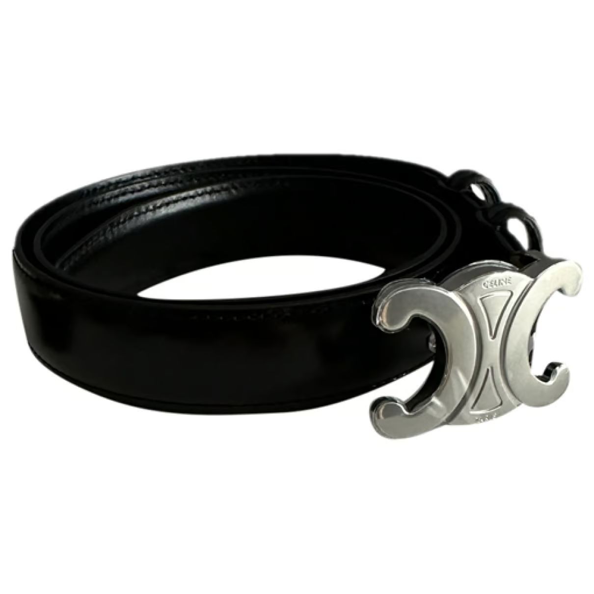 Triomphe leather belt Celine Black size 75 cm in Leather - 36713751 | Vestiaire Collective (Global)