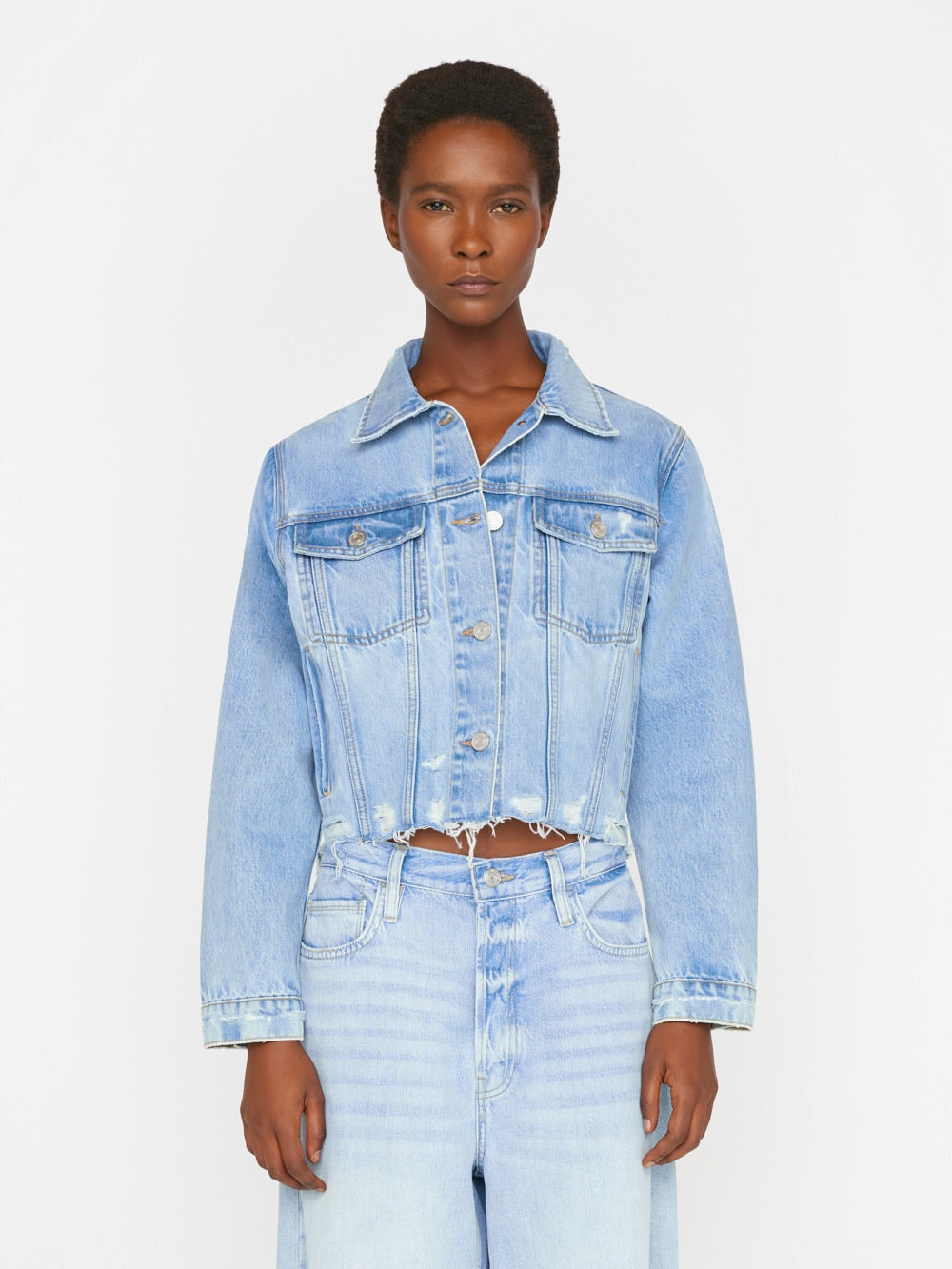 Le Vintage Jacket Raw Hem -- Rossum Rips | Frame Denim