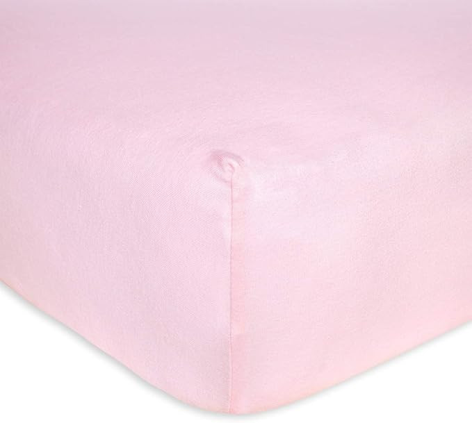 Burts Bees Baby Solid Fitted Crib Sheet Organic Cotton BEESNUG - Blossom Pink, Fits Unisex Standa... | Amazon (US)