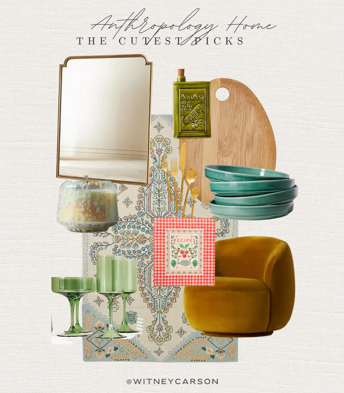 anthropology has some of the cutest stuff right now! I’m obsessed with this recipe book and this gold mirror. 

Anthropology  l home l favorites l decor 