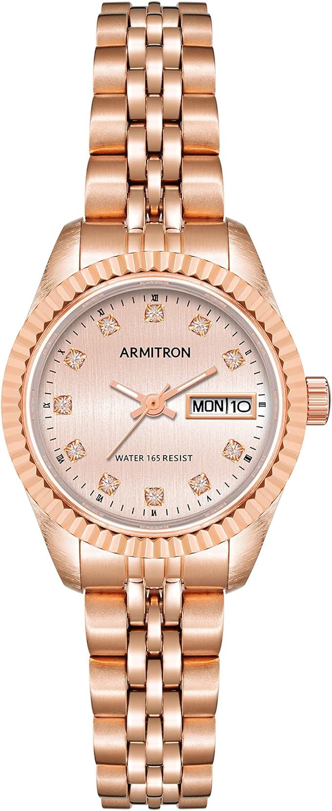 Armitron Women's Genuine Crystal Accented Bracelet Watch, 75-2475 | Amazon (US)