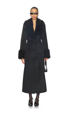 Show Me Your Mumu Checkroom Coat in Black With Faux Fur from Revolve.com | Revolve Clothing (Global)