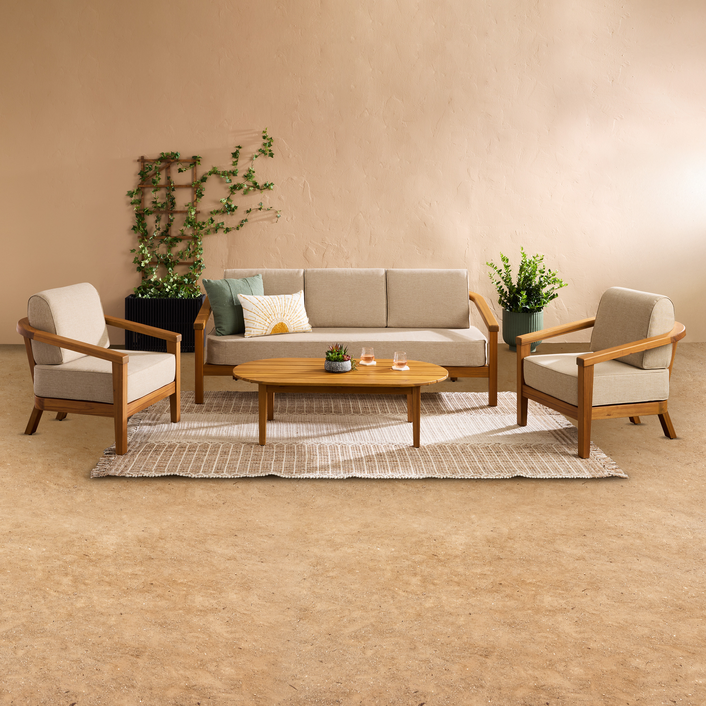 Atrani 4 Piece Outdoor Furniture Set with Sofa | World Market