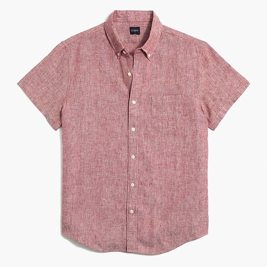 Slim short-sleeve linen-cotton shirt | J.Crew Factory