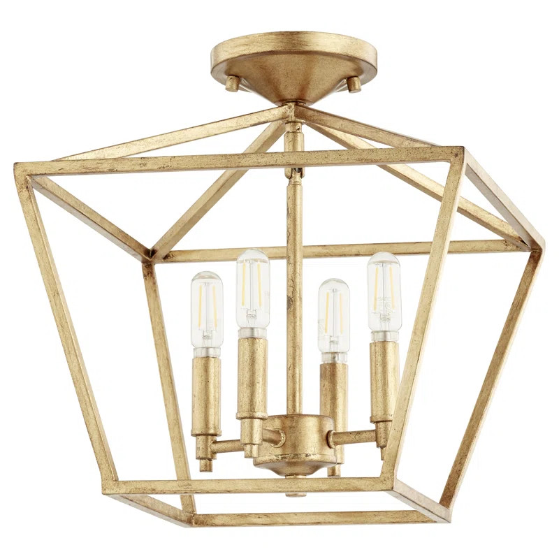 Gracie Oaks Arletta 4 - Light 13" Latern Geometric Semi Flush Mount & Reviews | Wayfair | Wayfair North America