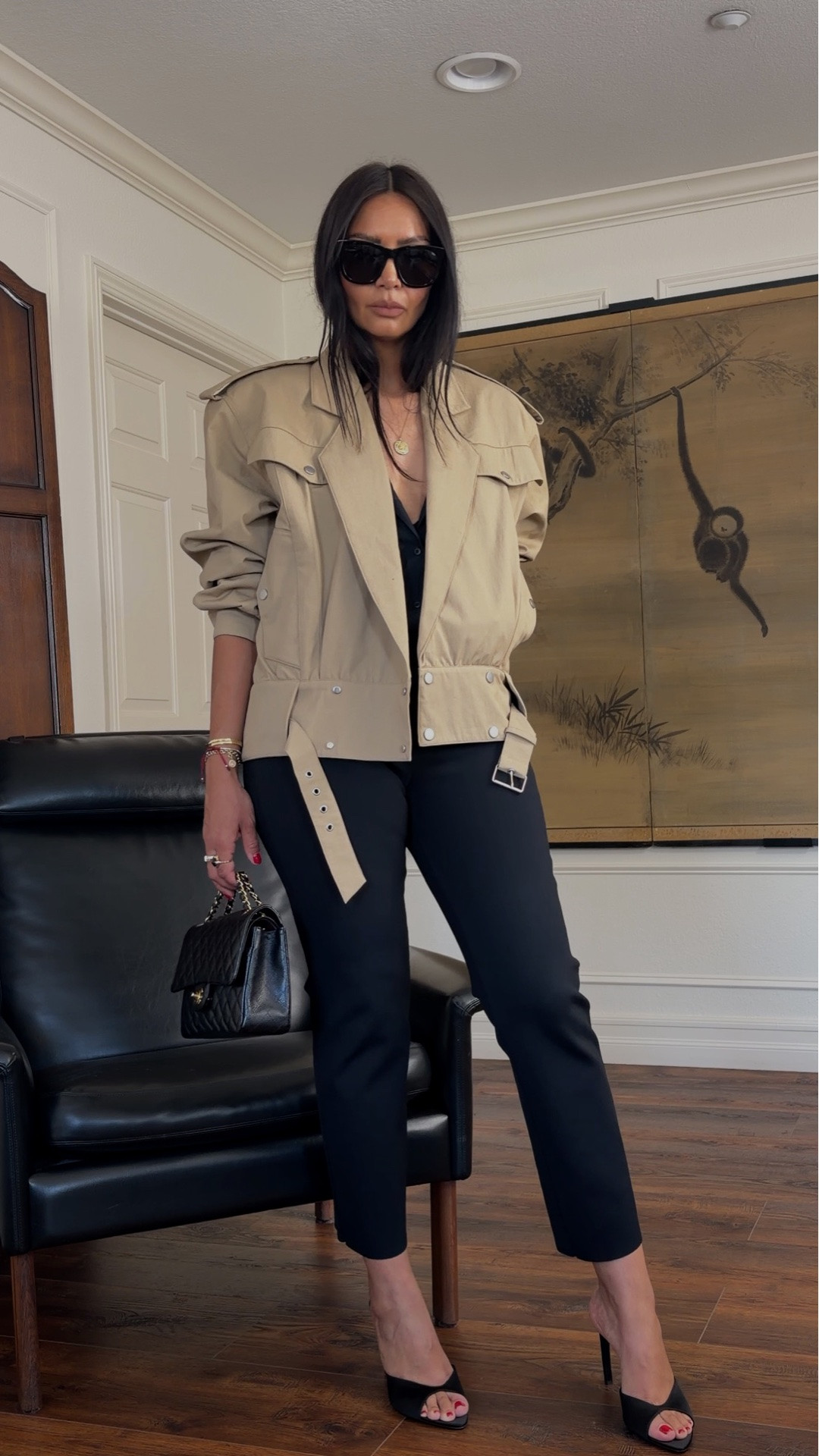 My jacket is a size small (couldn’t link here but details are on Instagram), and the cigarette pants and bodysuit blouse are both a medium.

#LTKOver40 #LTKootd