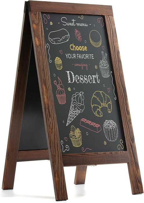Sandwich Board 40"x20" Solid Pine Wood Rustic Brown,Chalk Board Sign Board,Sandwich Board Signs O... | Amazon (US)