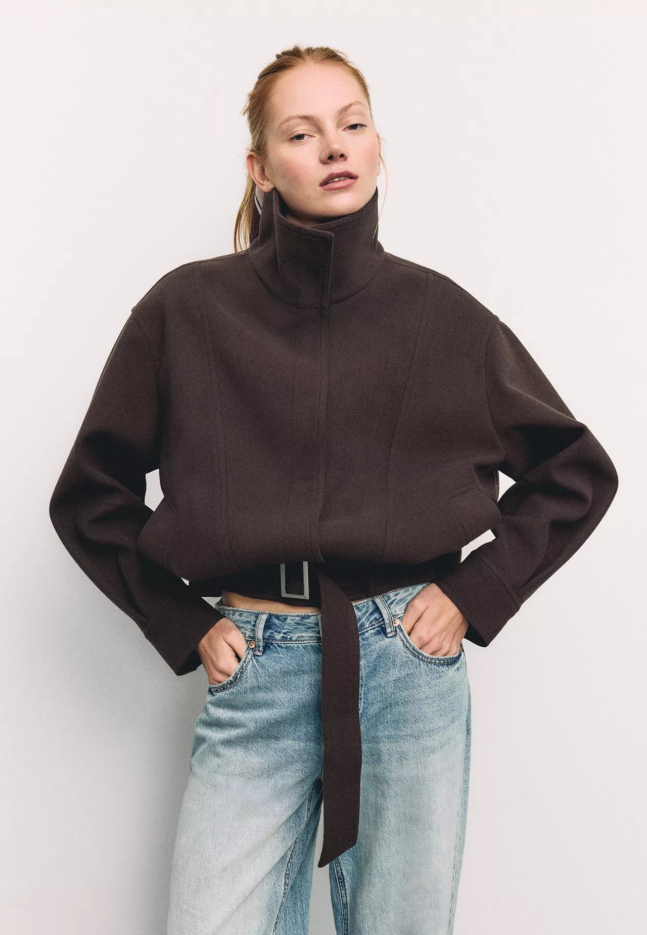 Oversize soft-touch bomber jacket - Women's Jackets and trench coats | Stradivarius United Kingdo... | Stradivarius (UK)