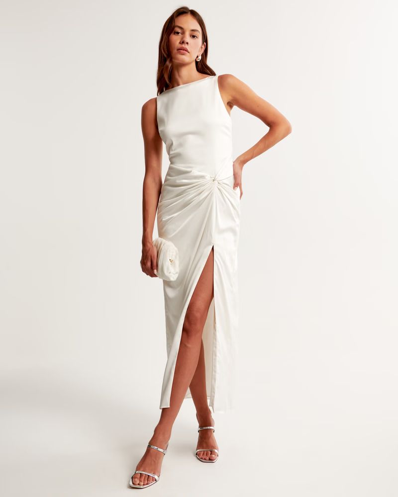 Draped Skirt Maxi Dress | Abercrombie & Fitch (UK)