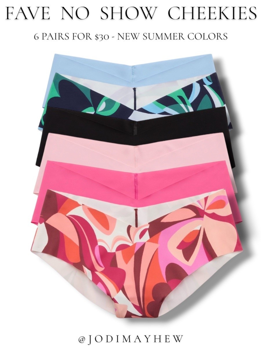 Fave No Show Cheekies: 6 Pairs For $30 - New Summer Colors

#no #show #cheeky #panty #underwear #panties #cheekies #undies #seamless #thong #bikini #undergarments #lingerie #intimates #aerie #lounge #wear #active #athleisure @Aerie #spring #new #colors #sale #summer

#LTKActive #LTKSaleAlert #LTKOver40