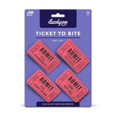 Fred & Friends 4pk Luckyoo Ticket To Bite Bag Clips | Target