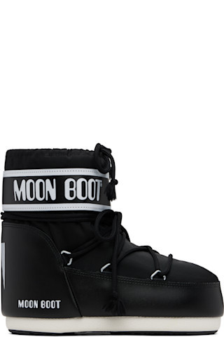 Black Icon Low Nylon Boots | SSENSE