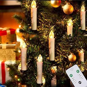 JOSU Flameless Candles Christmas Decor, 12PCS Led Flickering Lights Battery Operated with Remote ... | Amazon (US)