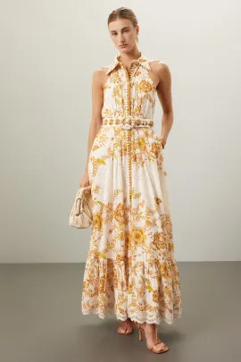 Long Dress With Buckle Belt | Rent the Runway