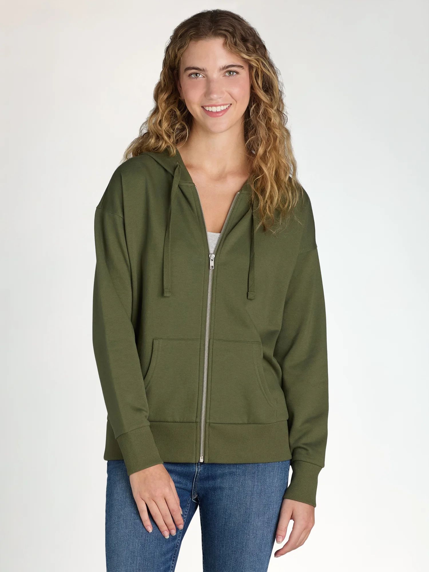 Time and Tru Women’s Zip Up Fleece Hoodie Jacket, Sizes XS-XXXL | Walmart (US)