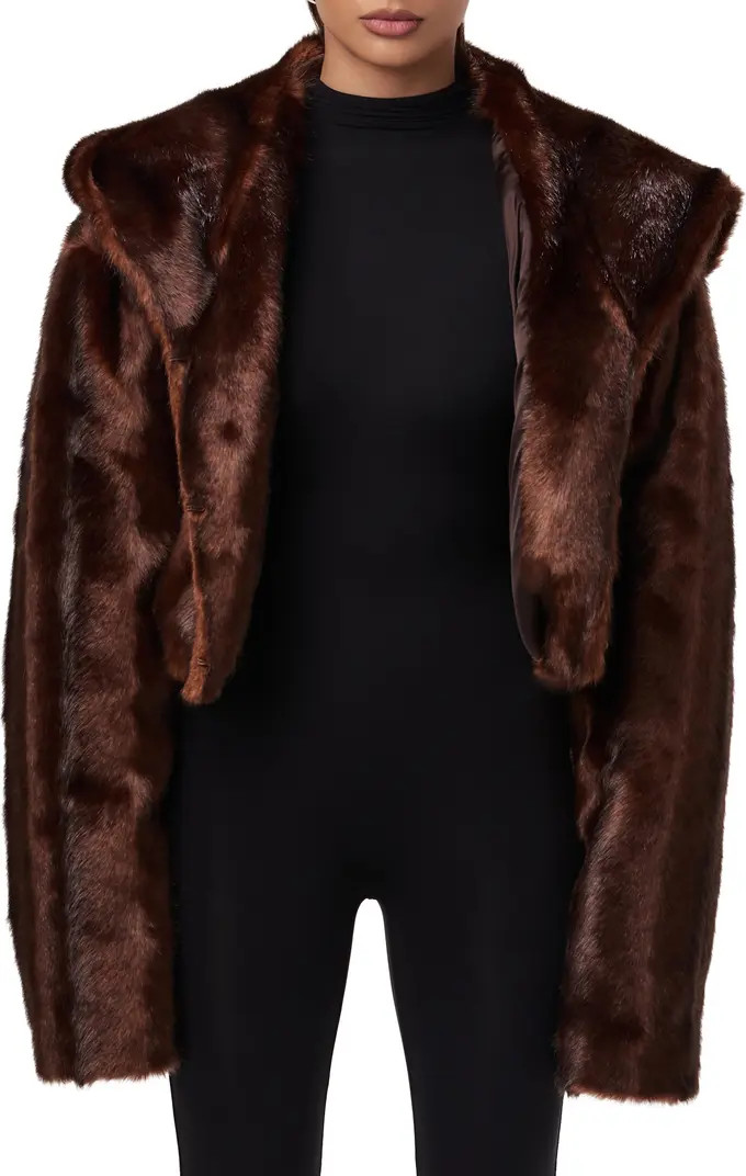 Hooded Faux Fur Crop Jacket | Nordstrom