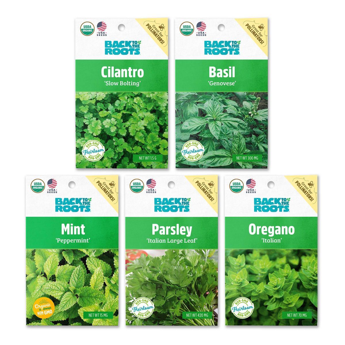Back to the Roots Organic 5pk Herb Seeds Variety | Target