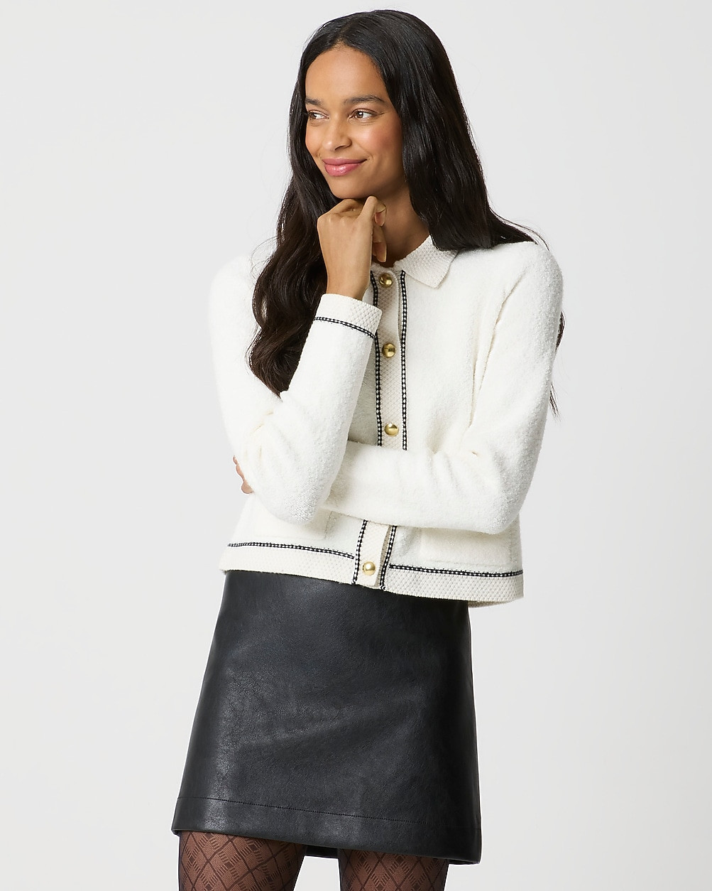 Faux-leather A-line mini skirt | J.Crew Factory