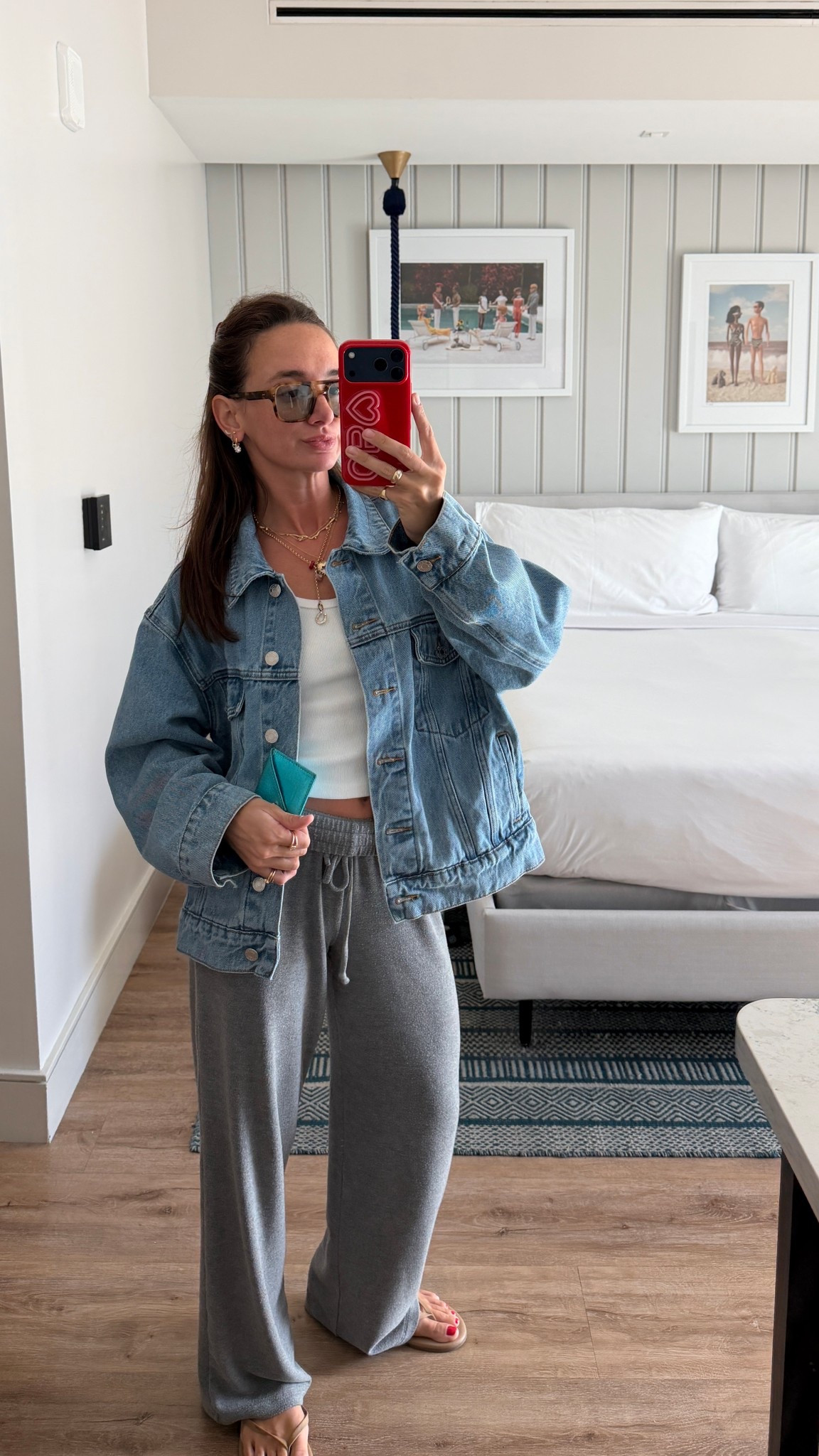 Airport outfit! Except I wore sneakers not flip flops! S/M jacket (vintage wash) XS bottoms