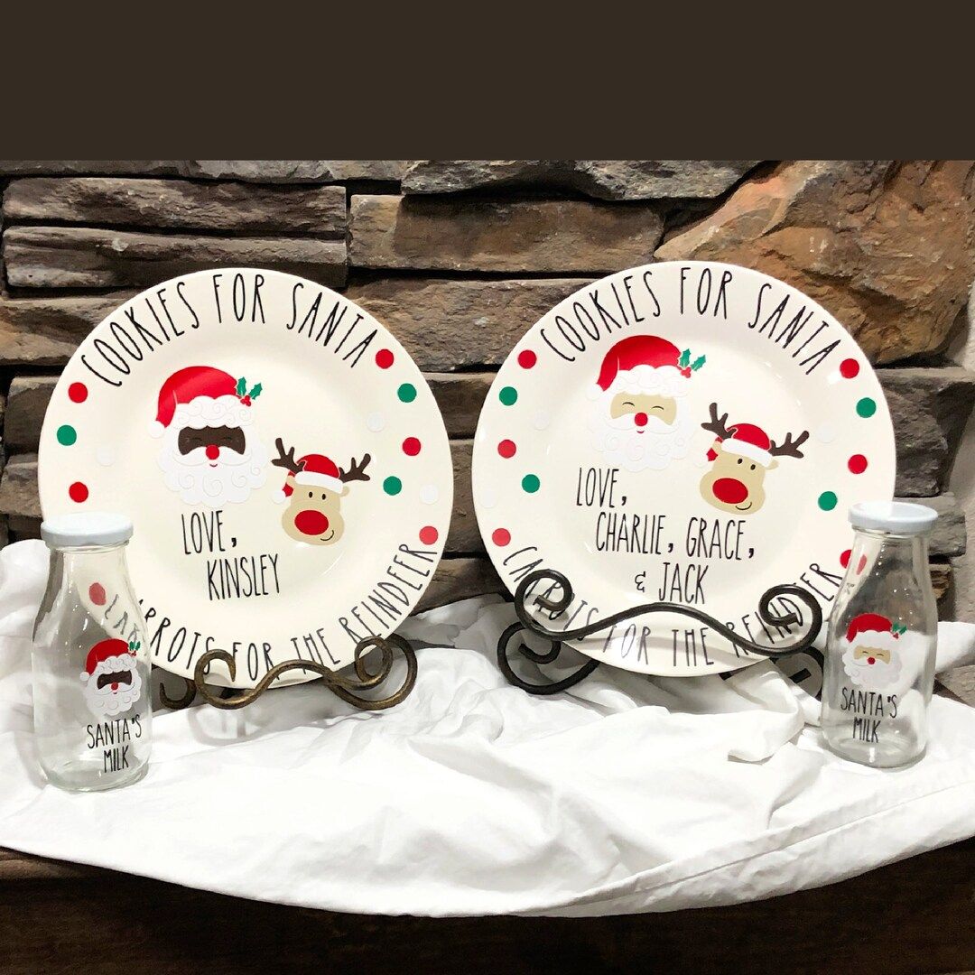 Personalized Cookies & Milk for Santa Set Cookies for Santa - Etsy | Etsy (US)