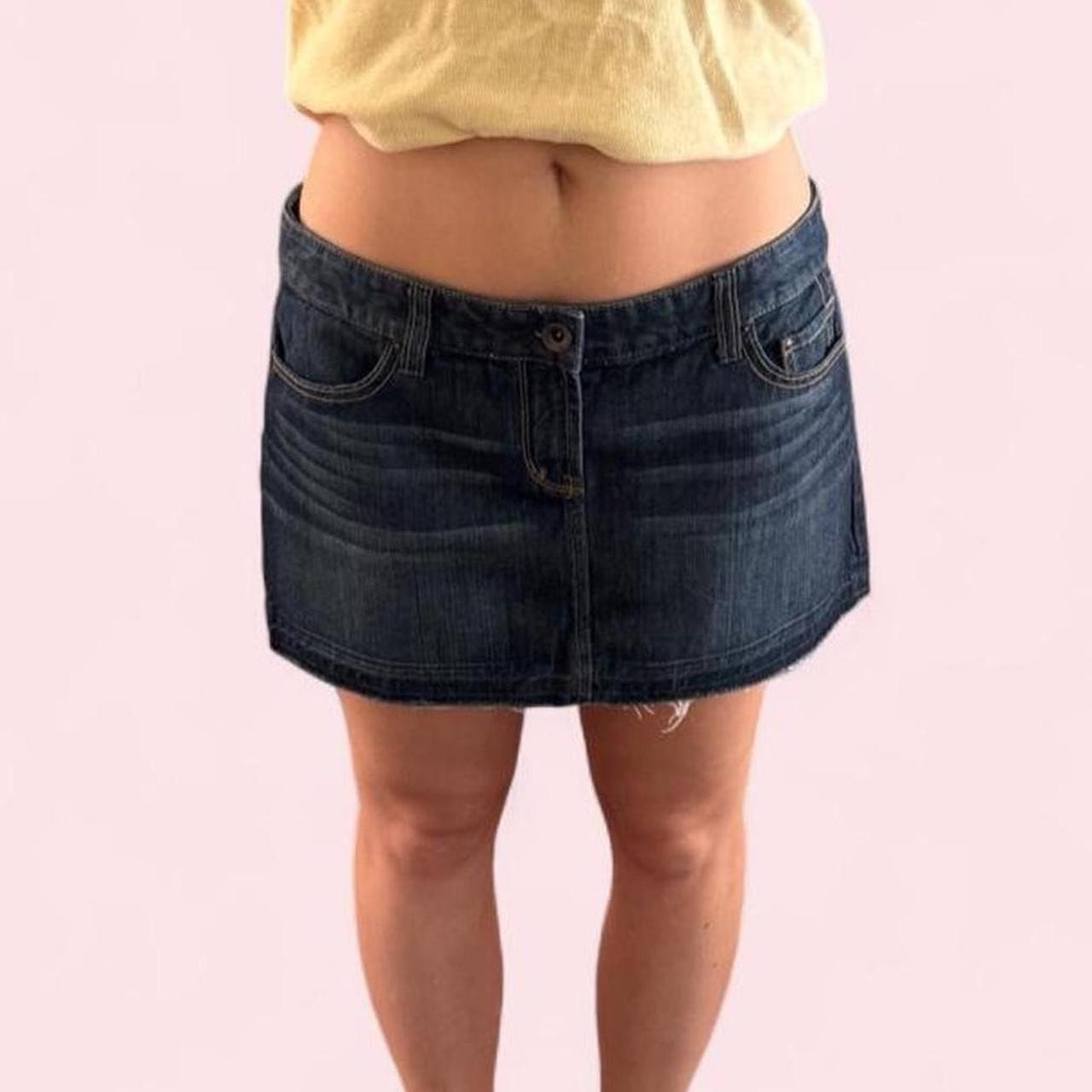 X2 low rise denim mini skirt 
Size 12 | Depop US