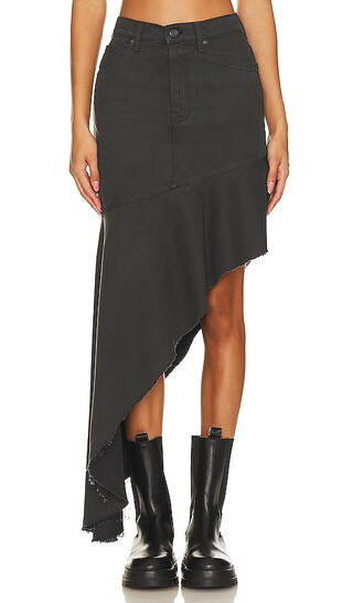 The Crinkle Cut Skirt in Faded Black | Revolve Clothing (Global)