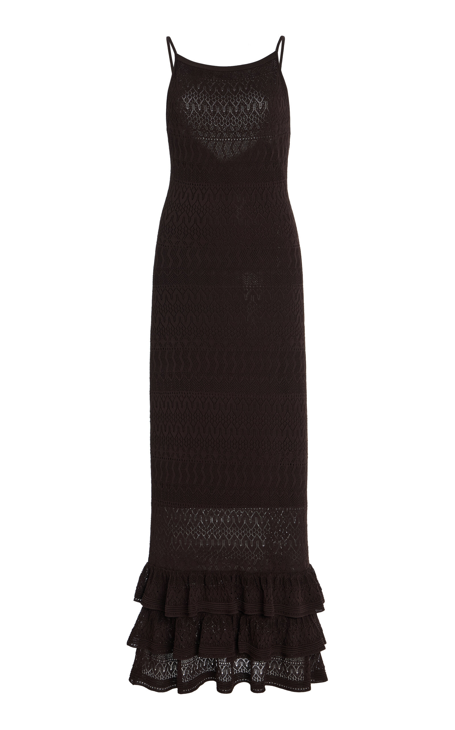 STAUD Bliss Ruffled Knit Maxi Dress - Moda Operandi | Moda Operandi (Global)