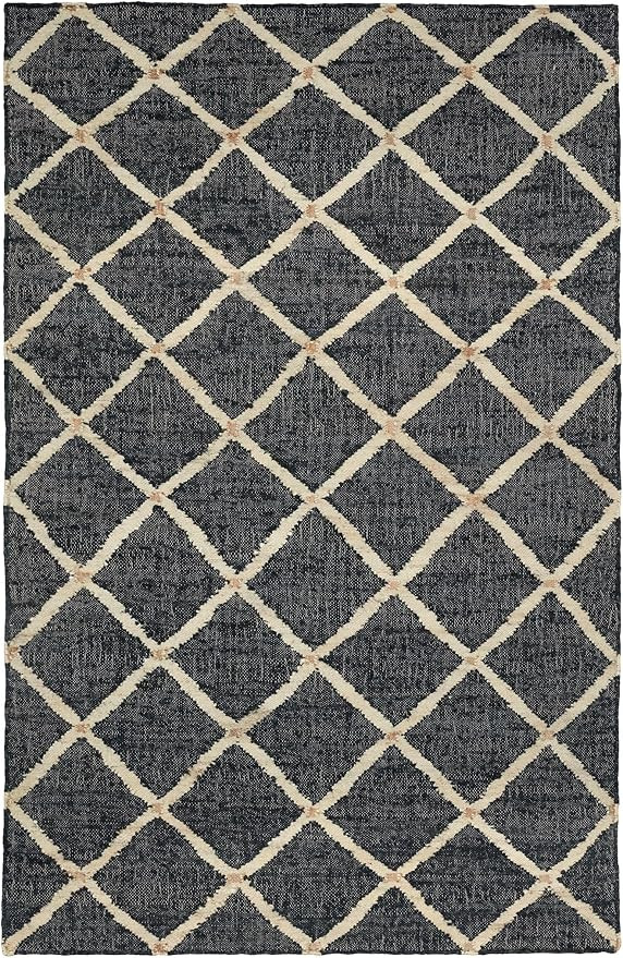 Dash and Albert Kali Area Rug - 5' x 8' Black - Diamond Pattern Handwoven Jute Accent Rug - Ultra... | Amazon (US)