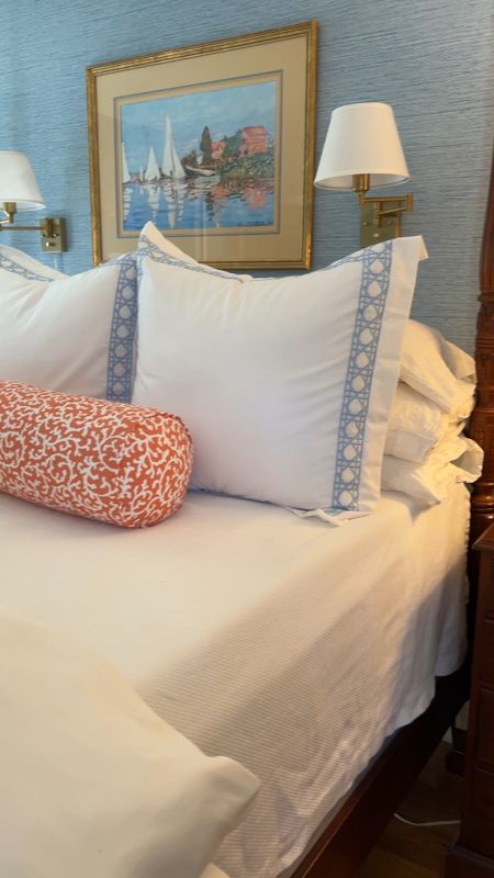 Beautiful shams and duvet cover for excellent price! Love the caned blue embroidery. Also comes in other colors and sateen sheets  

#LTKhome #LTKsalealert