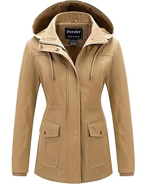Pursky Women's Cotton Anorak Jacket Lightweight Casual Military Jackets Safari Utility Coats With... | Amazon (US)