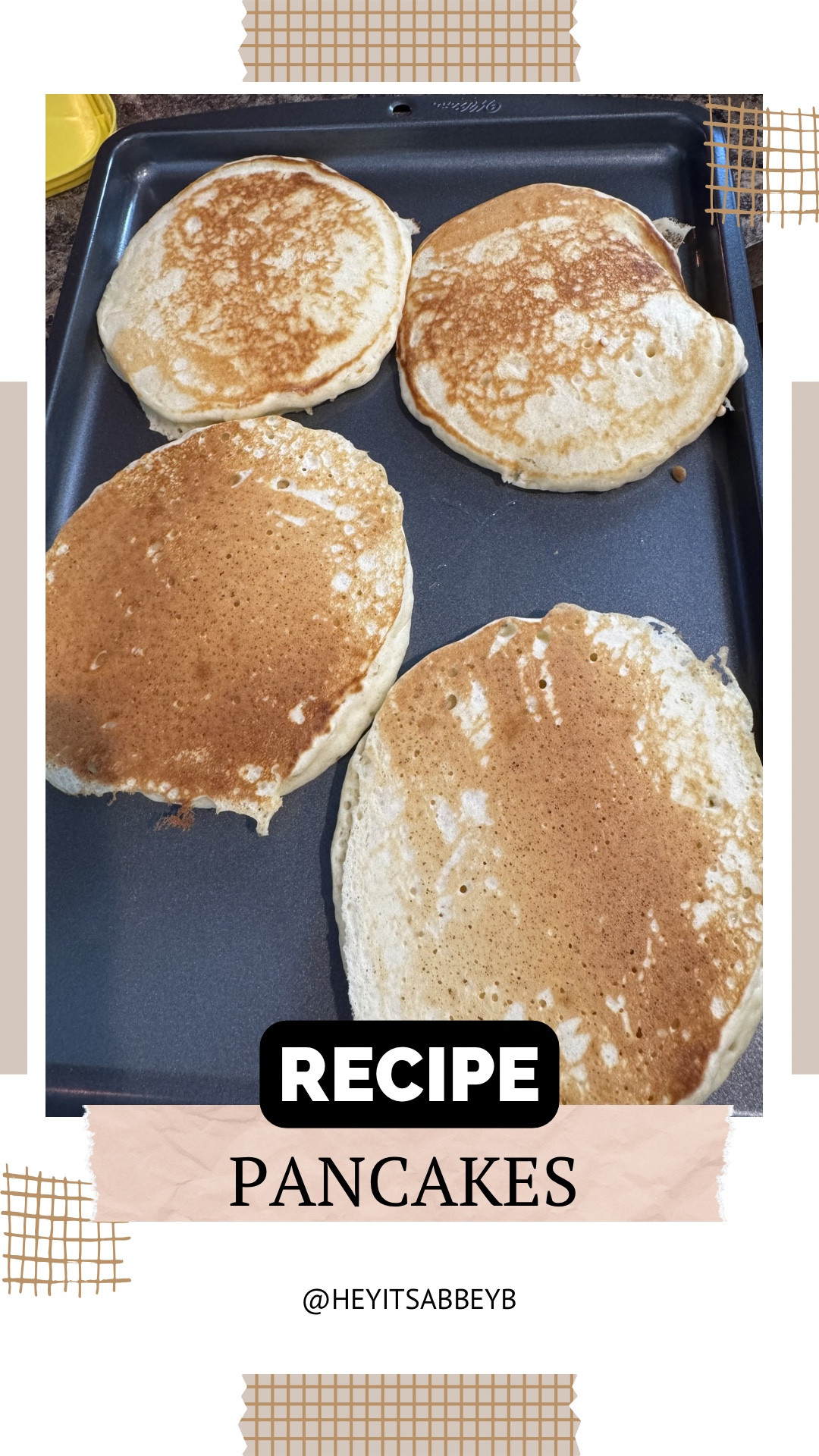 The kiddos really got spoiled over their long weekend. Pancakes were a hit! 

⬇️ 

Ingredients:
- 2 cups all-purpose flour
- ⅓ cup granulated sugar
- 1 teaspoon salt
- 1 ½ Tablespoon baking powder (ensure it’s fresh)
- 1 large egg
- 2 cups milk
- 2 Tablespoons butter (room temp- soft or melted)
- 2 teaspoons vanilla

Instructions:
1. Mix all dry ingredients together.
2. Add egg, milk, butter, and vanilla, whisk until all combined.
3. Heat your frying pan, add a little butter.
4. Portion out the batter for what will fit in your pan, don’t overcrowd the pancakes or they will run together. Use a 3 Tablespoon scoop to make pancakes, this recipe makes 15 pancakes of that size.
5. Cook the pancakes over medium heat, pour the batter into a lightly oiled pan (or buttered), flip when bubbles appear on the edges of the pancakes.
6. Once flipped, it only takes a minute or two to finish cooking.
7. Place a lid on the pancakes after you flip them to produce fluffier pancakes.




#food #foodblogger #foodporn #foodie #foodies 

#LTKfoodie #LTKU #LTKvlog