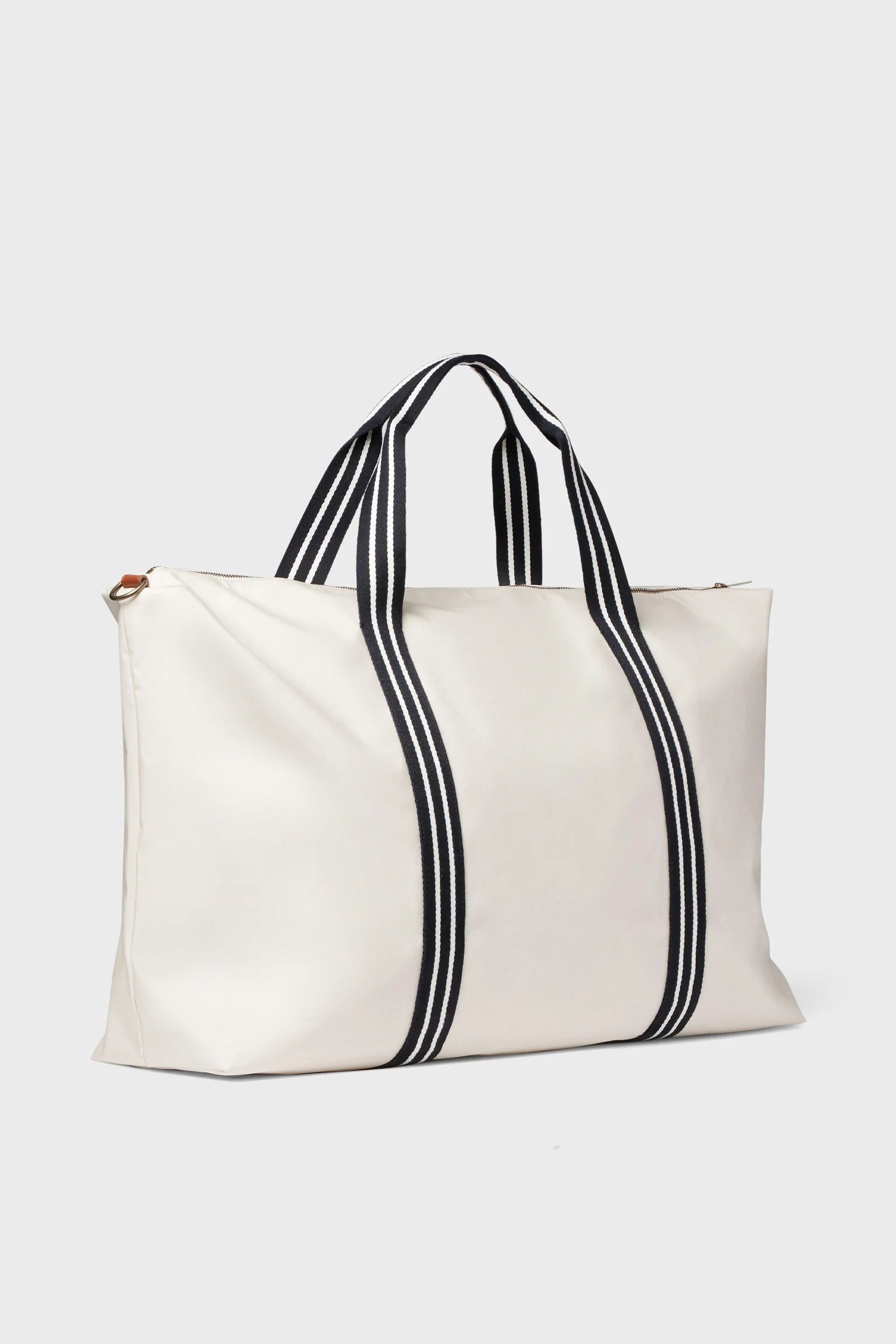 White and Navy Coated Canvas Weekender | Tuckernuck (US)
