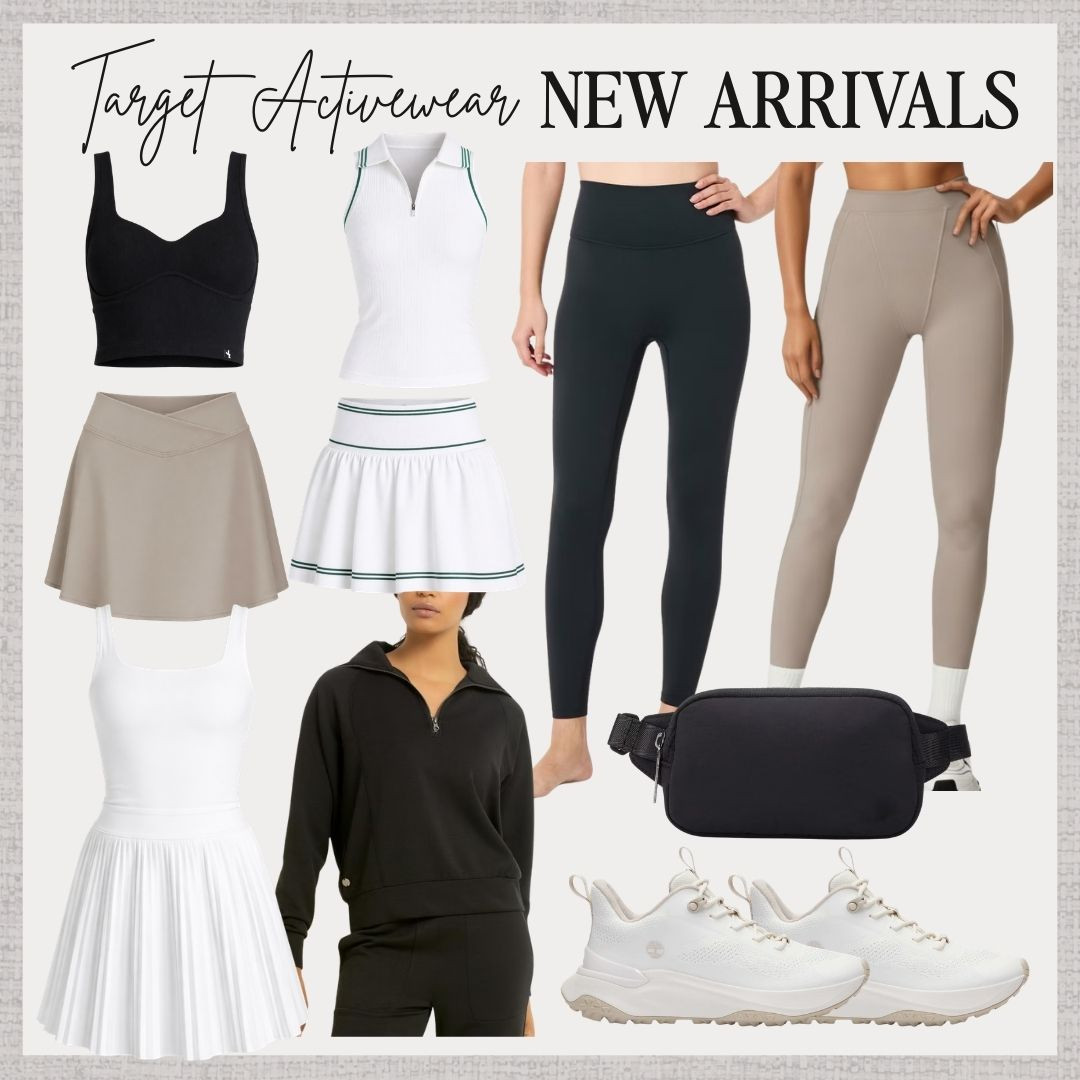 New Target activewear finds 🤍 Loving these neutral workout pieces that are perfect for the gym, tennis, or everyday athleisure. From comfy leggings and tennis skirts to sporty tops and sneakers, these pieces make easy, stylish active outfits.

// Target Activewear, Target New Arrivals, Neutral Activewear Set, High Waisted Leggings, Sports Bra Top, Sleeveless Zip Athletic Top, Tennis Skirt, Pleated Tennis Dress, Athletic Skort, Half Zip Pullover, Workout Leggings, White Sneakers, Belt Bag, Athleisure Outfit Ideas, Sporty Chic Style, Casual Athleisure Look, Gym Outfit Ideas, Everyday Athleisure Style, Target Fashion Finds 

 #LTKfitnessgoals #LTKselfcare #LTKActive