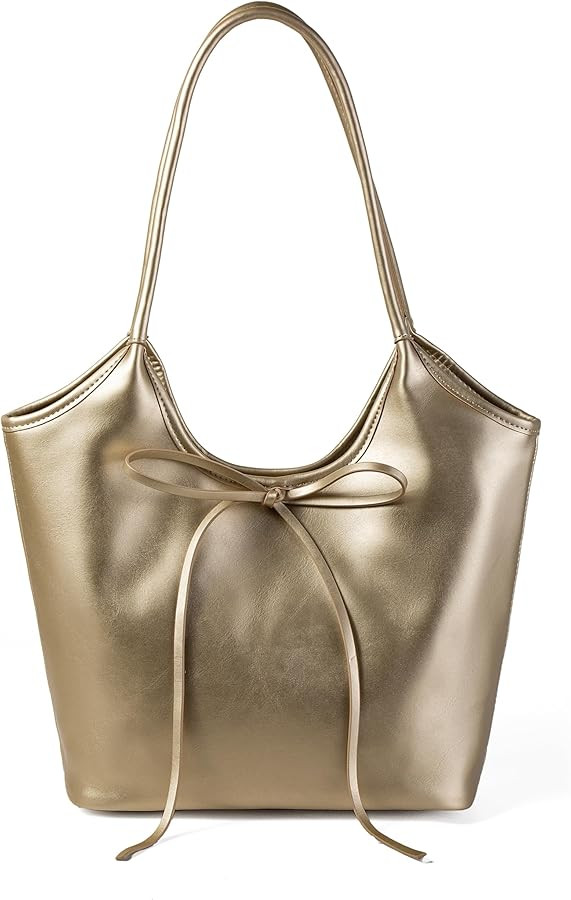 Vintage French Bow Tote Bag Large Capacity Hobo Bag Shoulder Bag Satchel Purse Chic Underarm Bag ... | Amazon (US)