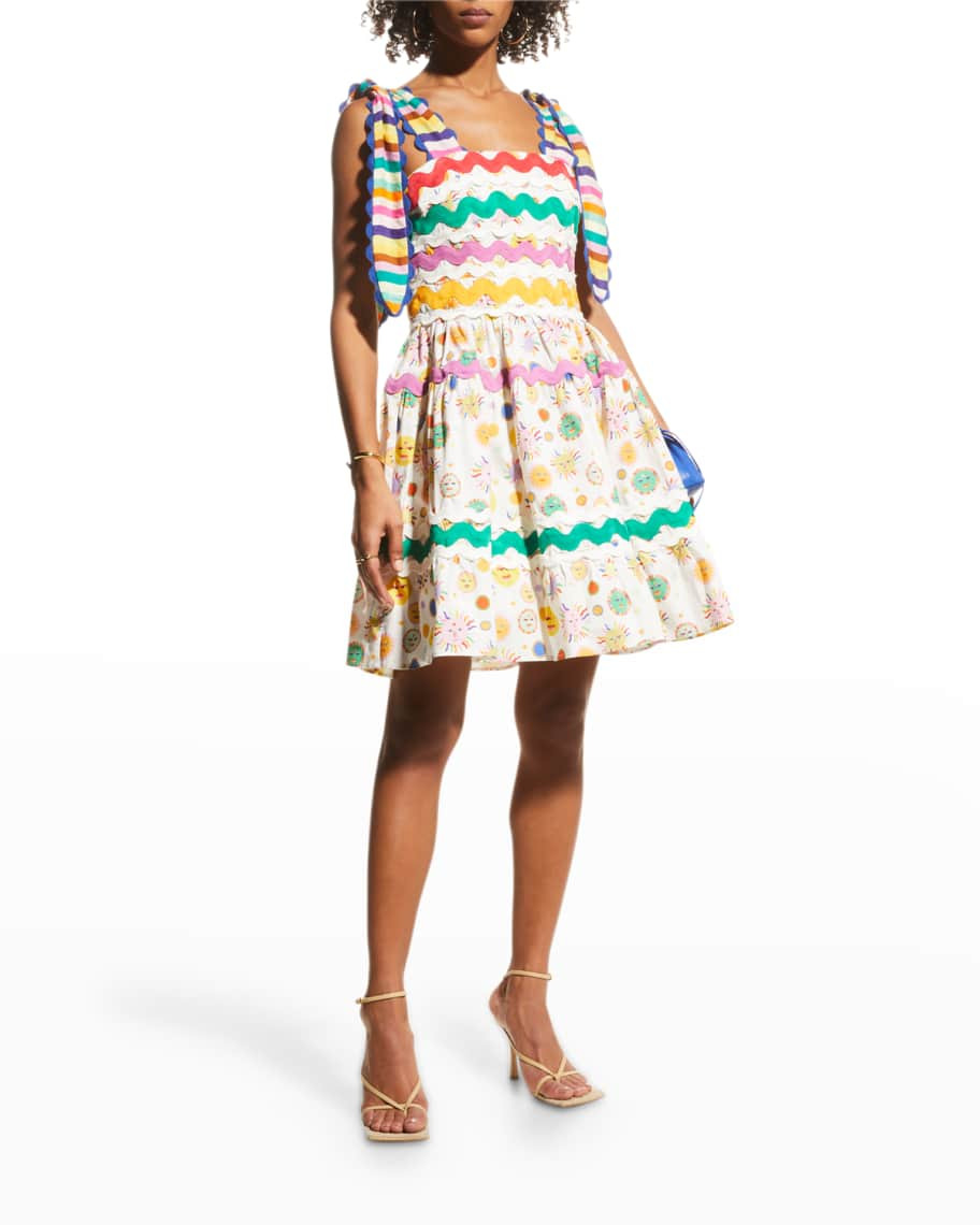 CELIAB Suhail Multicolor Fit-&-Flare Mini Dress | Neiman Marcus