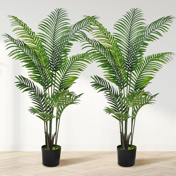 Suntee 5ft Artificial Palm Tree, 2 Pack Artificial Plants Indoor for Office Living Room, Tall Fak... | Amazon (US)