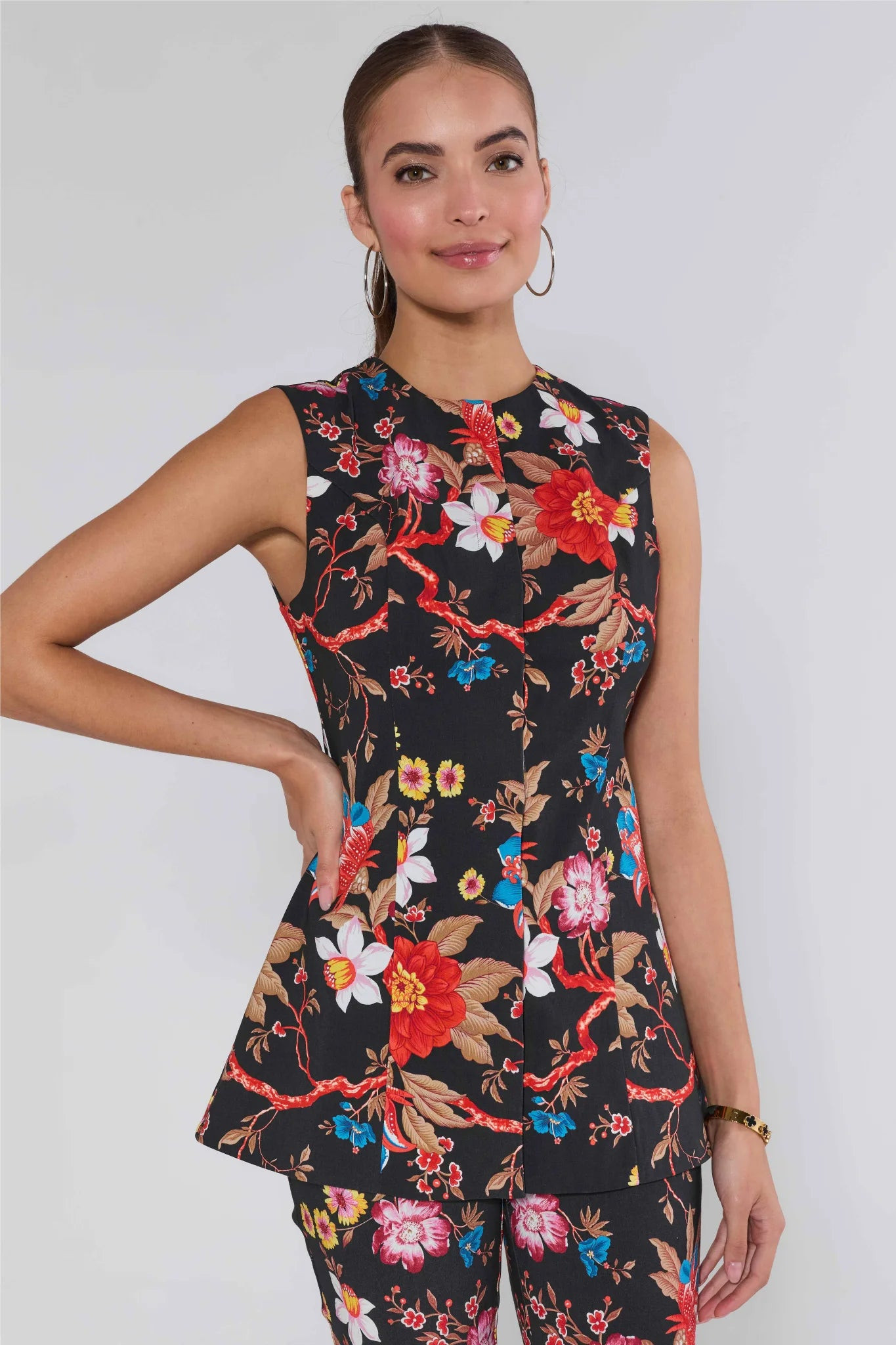Annie Mixed Floral Tailored Top | Avara