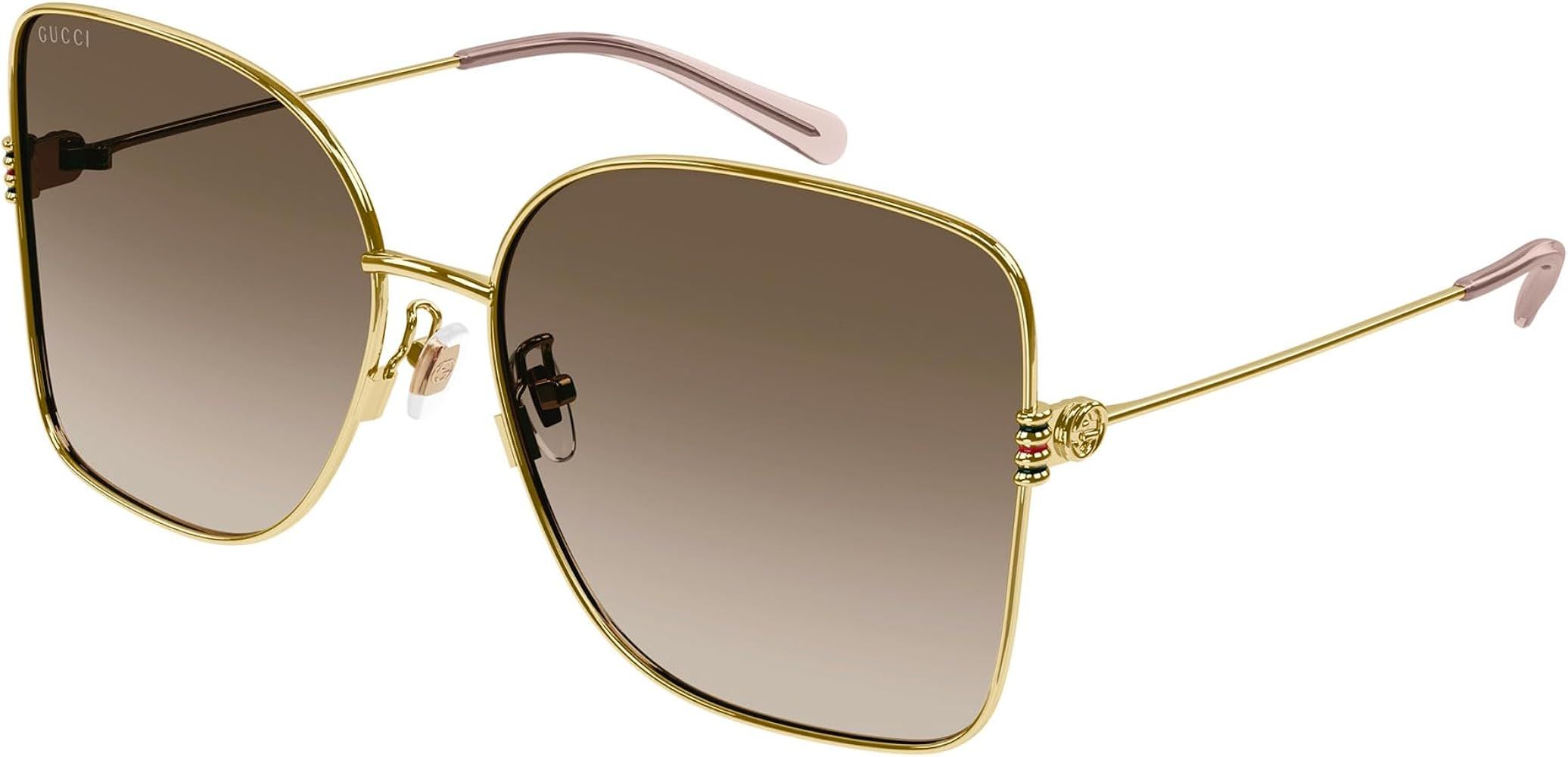 Gucci GG1282SA Gold/Brown Shaded 62/16/140 women Sunglasses | Amazon (US)