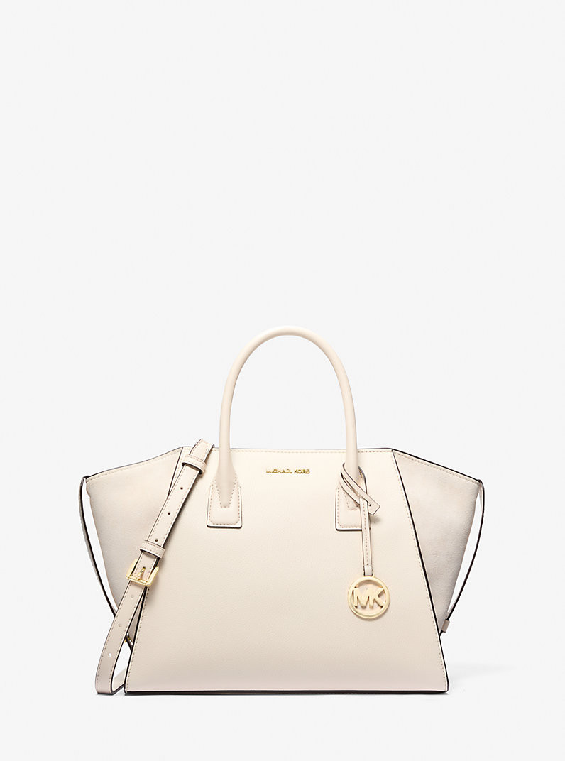 Avril Large Leather and Suede Satchel | Michael Kors US