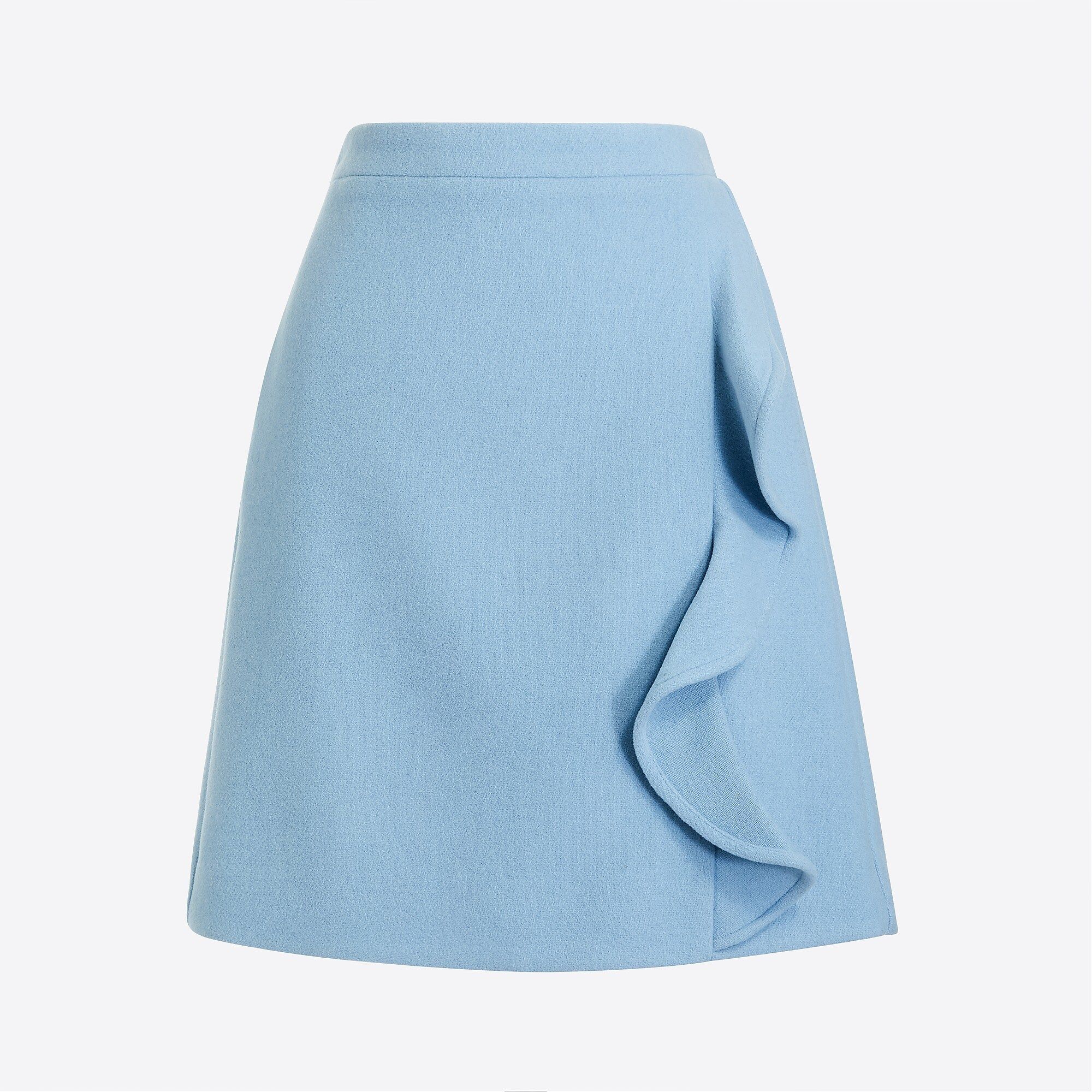 Ruffle-front mini skirt in double-serge wool | J.Crew Factory