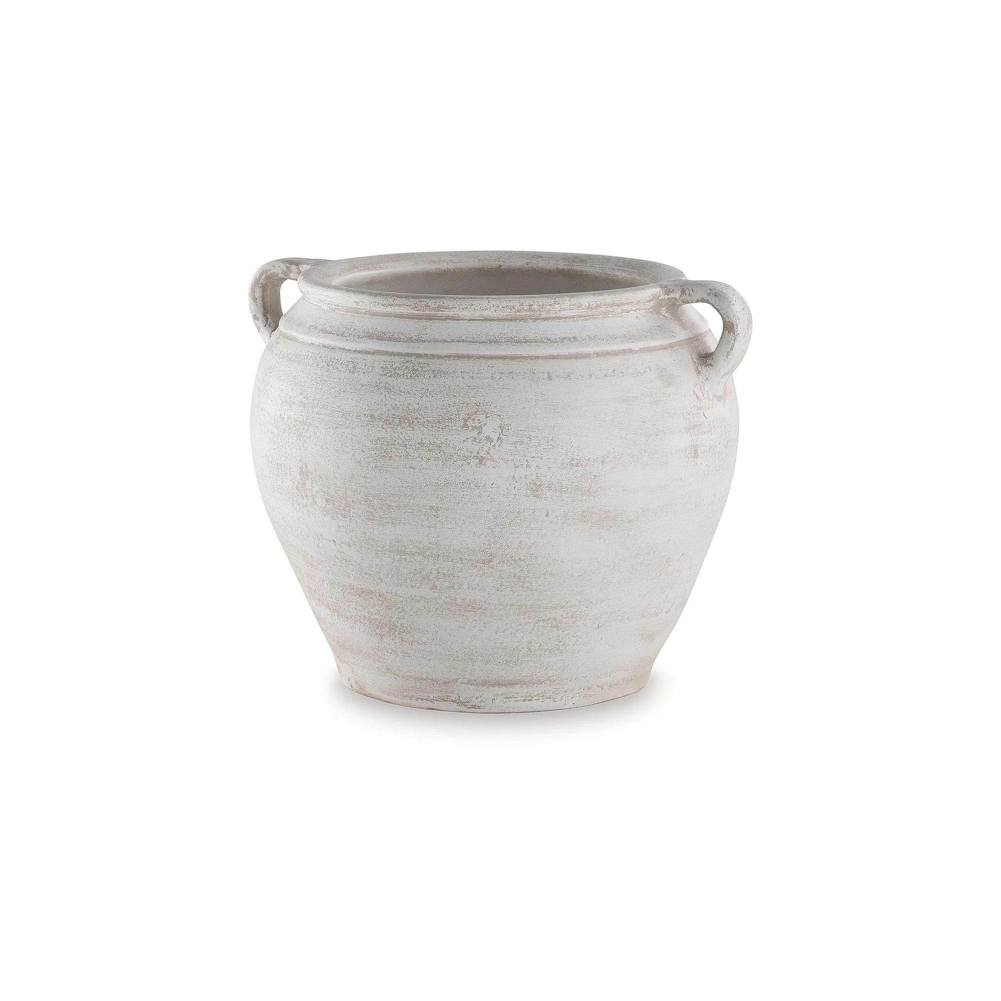 Signature Design by Ashley Meadie 9.25" Vase, Distressed White Terra Cotta | Walmart (US)