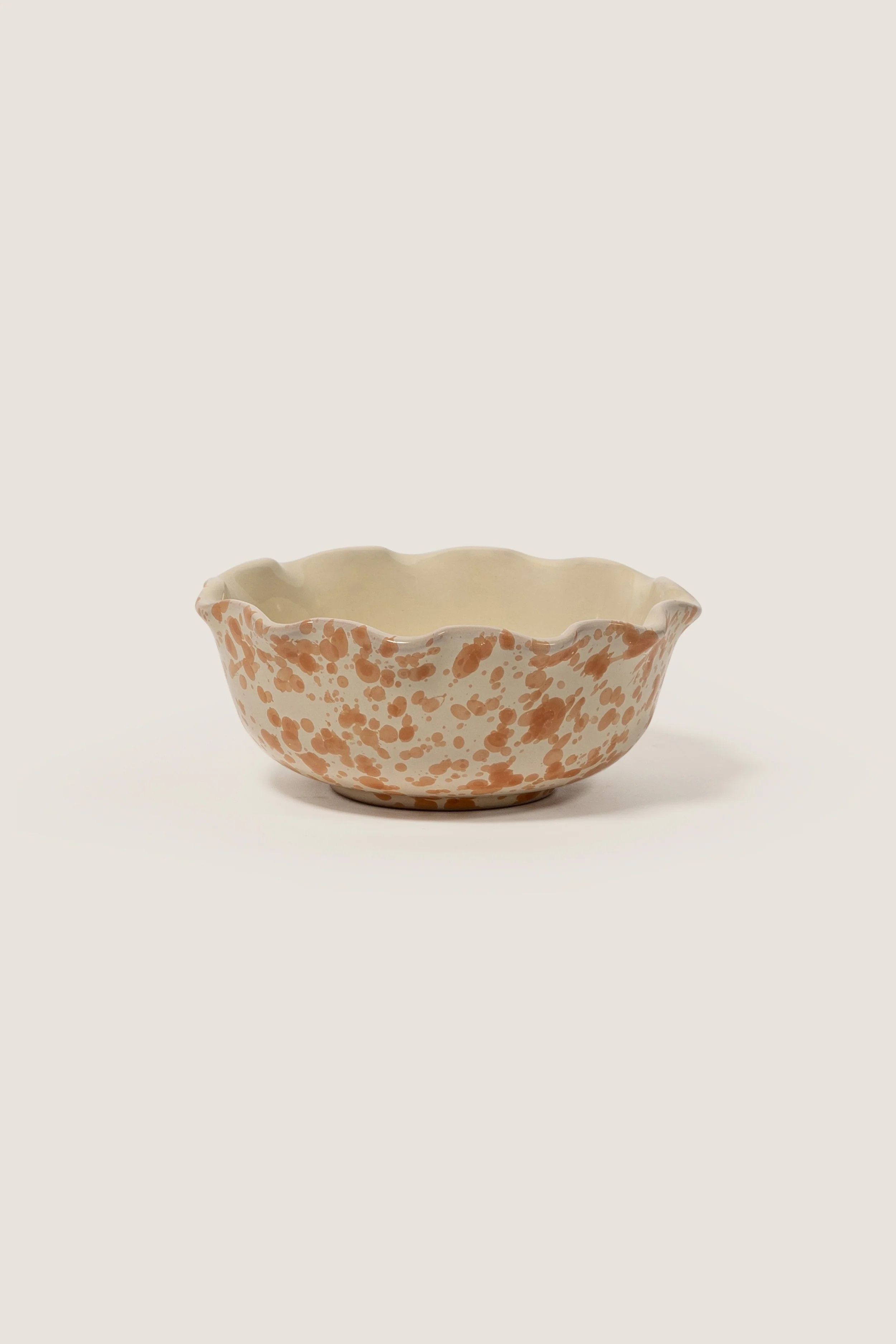 Tan and Ivory Splatter Scallop Dish | Tuckernuck (US)