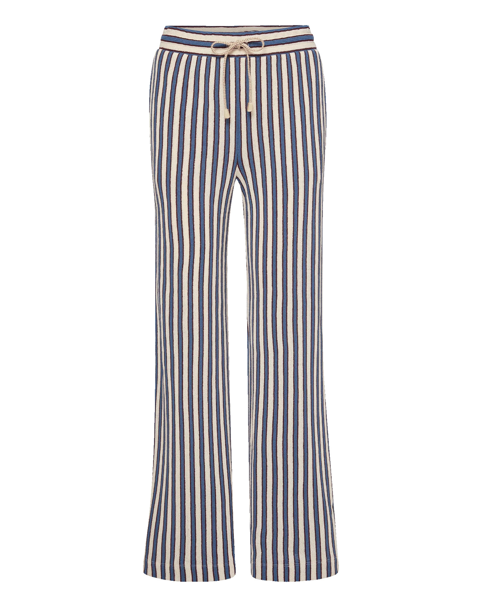Zosia Crochet Wide-Leg Pant in Ecru & Blue Stripes Bluefin Multi | Veronica Beard | Veronica Beard