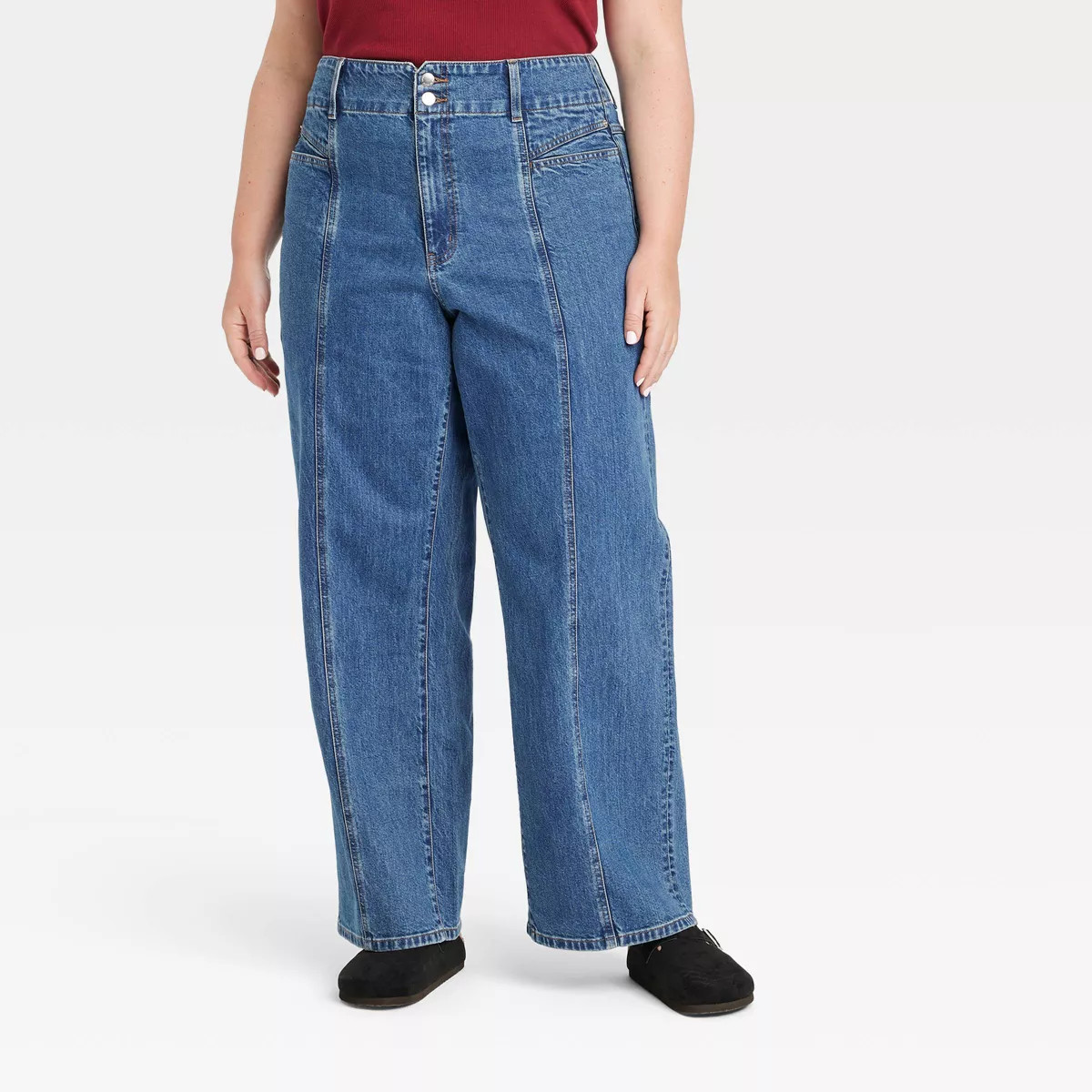 Women's High-Rise Tailored Wide Leg Jeans - Universal Thread™ Medium Wash 16 | Target