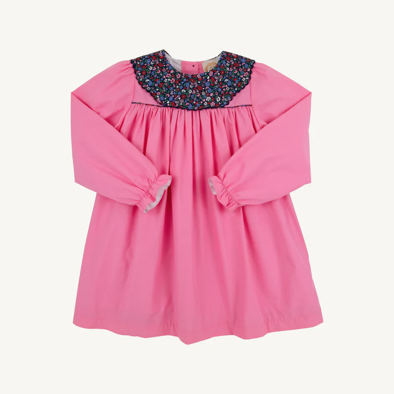 Long Sleeve Mary Dal Dress - Hamptons Hot Pink with Fairfax Farm Flora | The Beaufort Bonnet Company