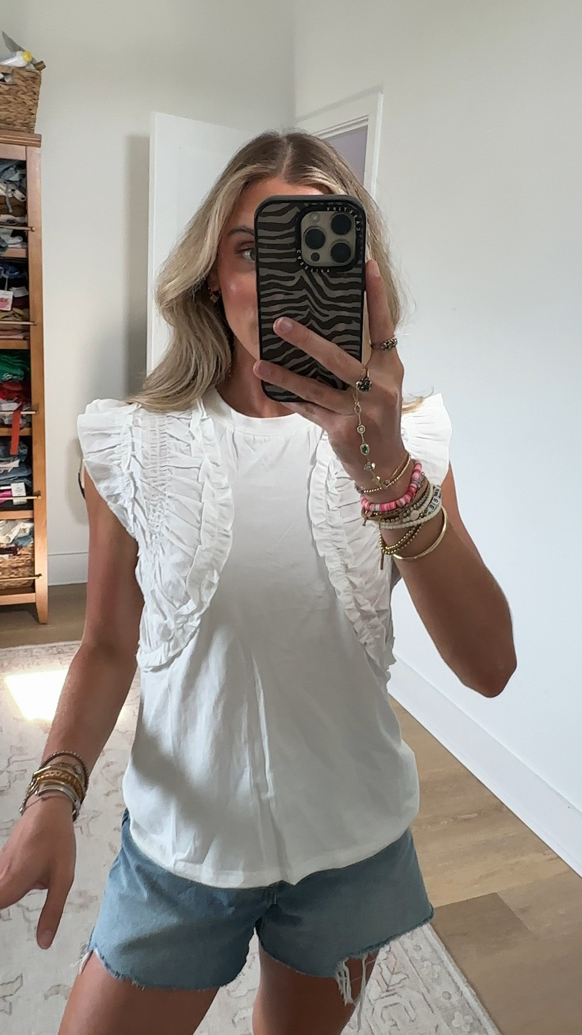 Amazon size small Women's Ruffle Tank Top Crew Neck Sleeveless Ruched Ruffle Blouse 2026 Summer Casual Shirt Tops

#LTKootd #LTKSaleAlert #LTKgrwm