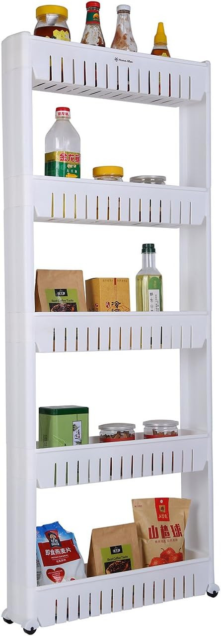 Laundry Room Organizer, Mobile Shelving Unit Organizer with 5 Large Storage Baskets, Gap Storage ... | Amazon (US)