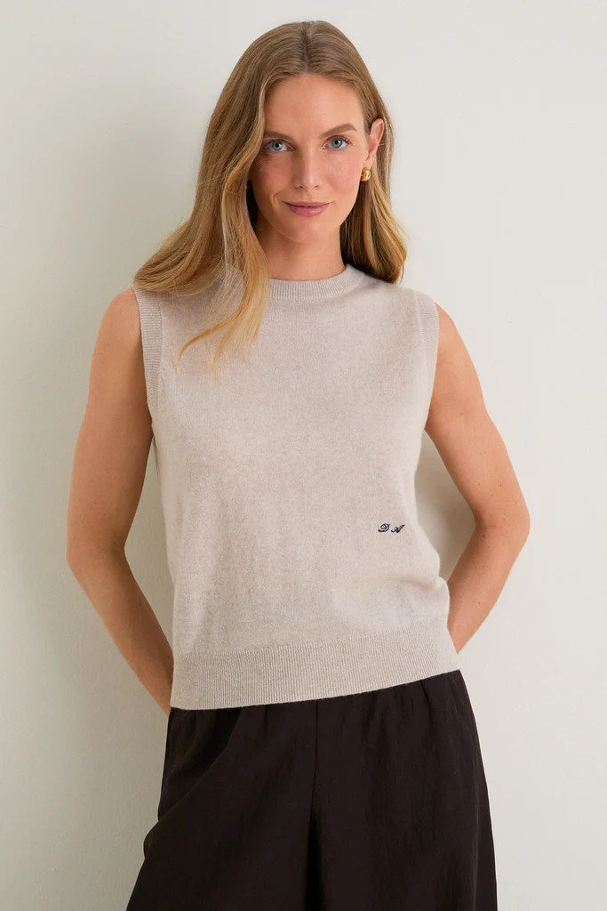 Sandstone Cashmere Sleeveless Ava Shell | Tuckernuck (US)