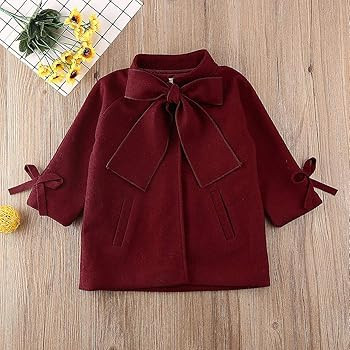 Toddler Girls Trench Coat Baby Girl Woolen Coat Girl Dress Coat Peacoat Winter Fall Outerwear | Amazon (US)